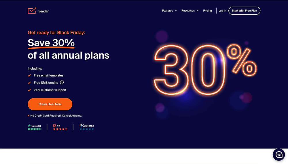 Homepage of Sender