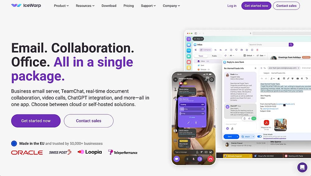 Homepage of IceWarp