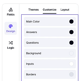 An image showing options which you can adjust by clicking the color and selecting the one needed