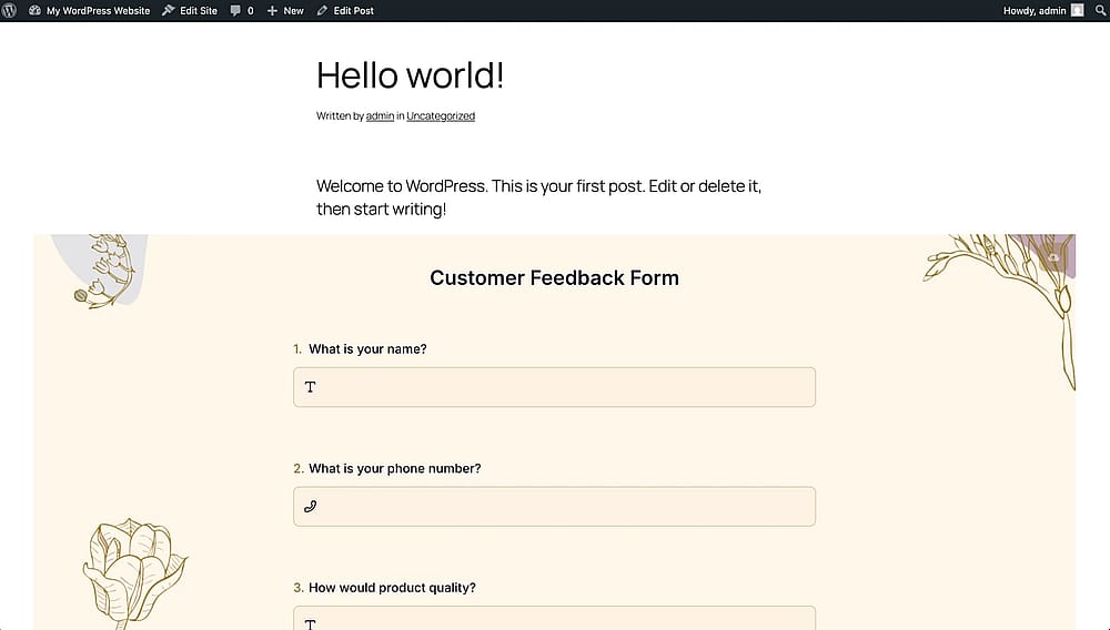 Collez le code HTML de forms.app