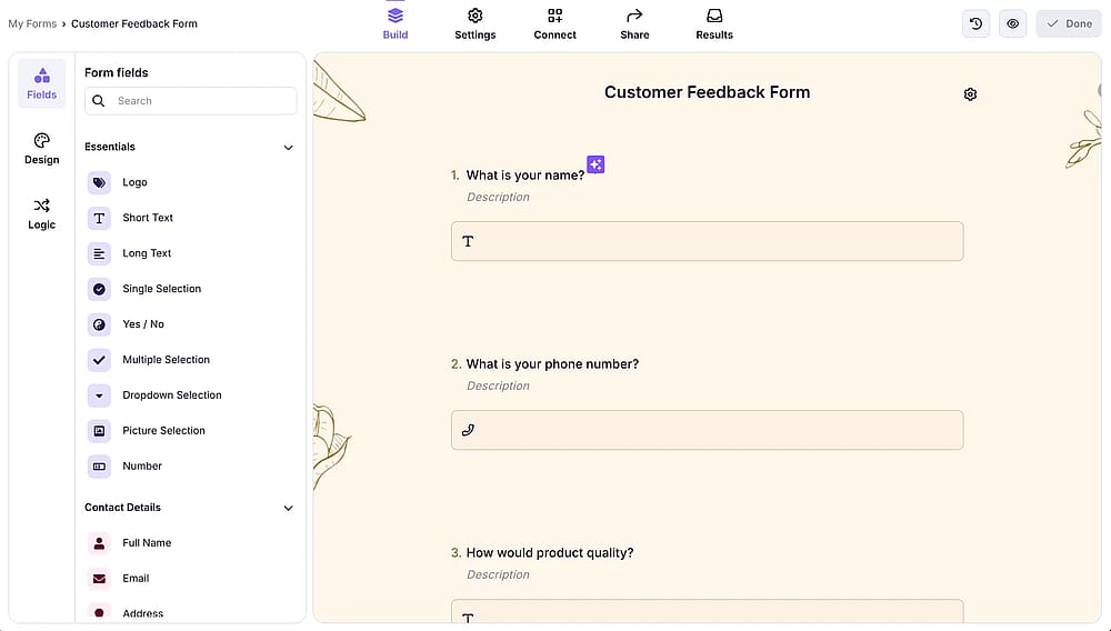 Créez votre formulaire à partir de zéro ou explorez la bibliothèque de modèles et ajoutez vos questions