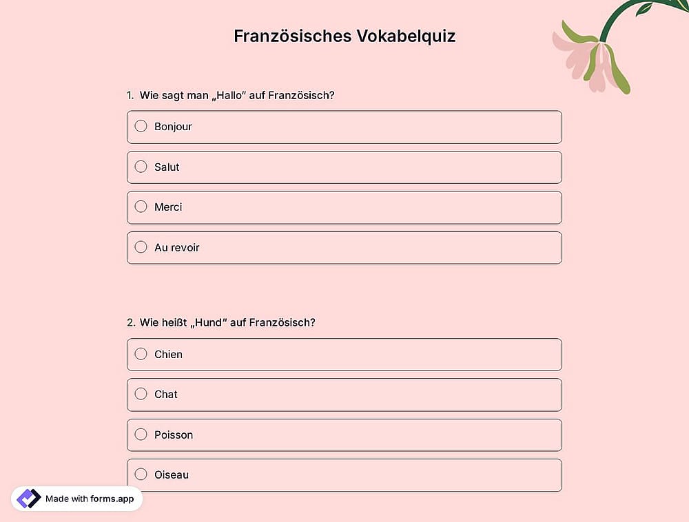 Französisch-Vokabelquiz