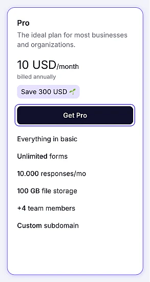 An image showing the “Get” button you need to click once you have decided which plan you are going to purchase