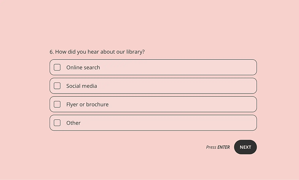A general question for library membership forms