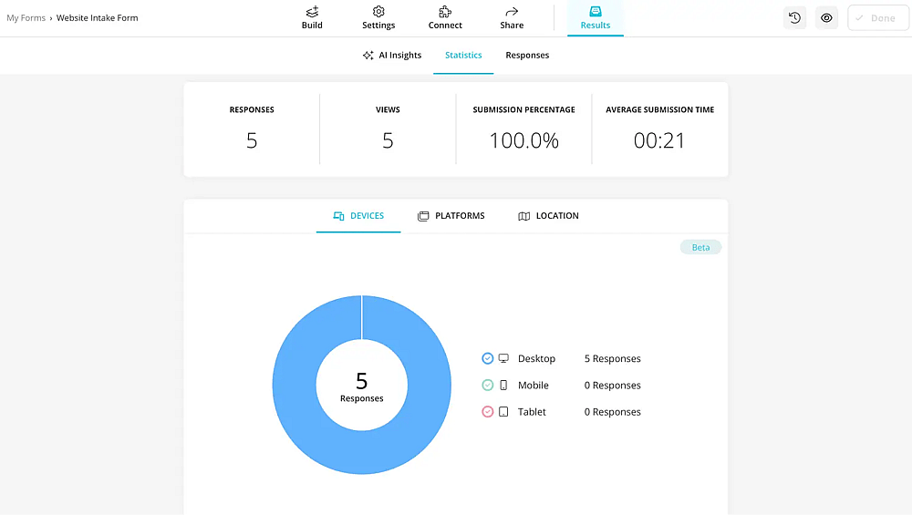 Check responses to analyze
