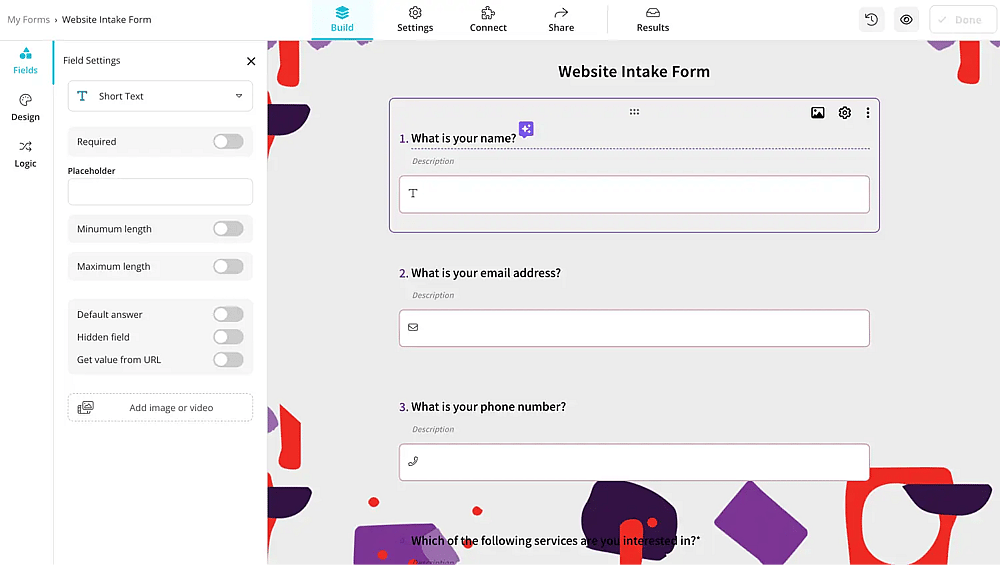 Add or edit the questions