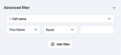 An image showing the Advanced filter option below the basic filters forms.app offers
