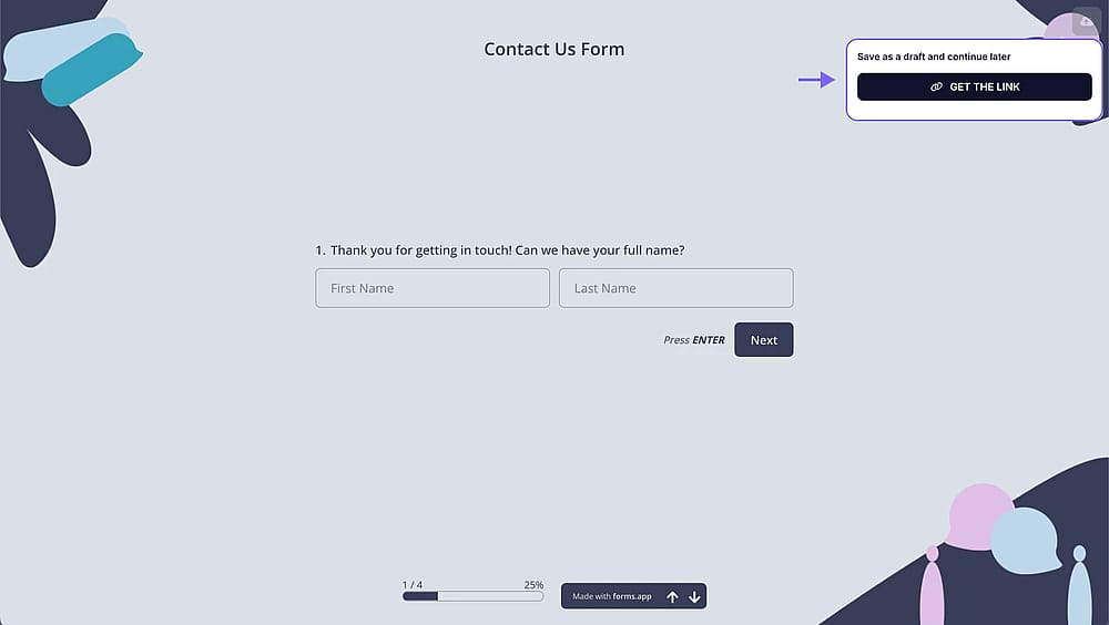 An image showing how you can save a form as a draft by opening the form directly