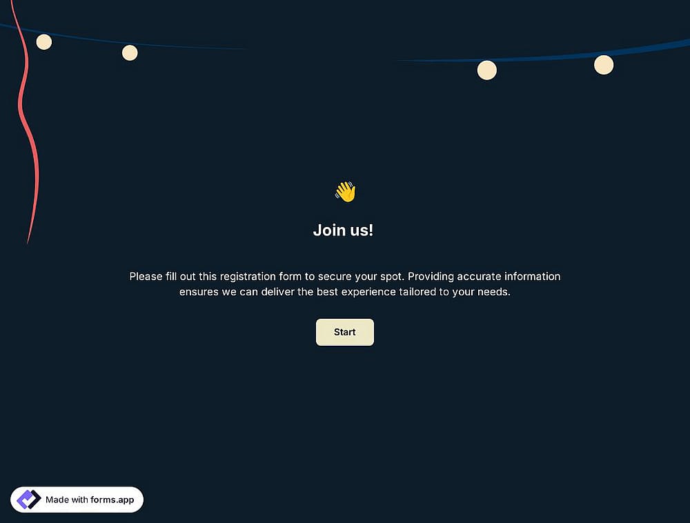 Online Event Registration Form Template