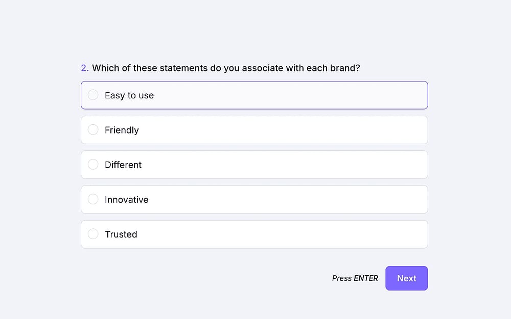 A poll question about market research