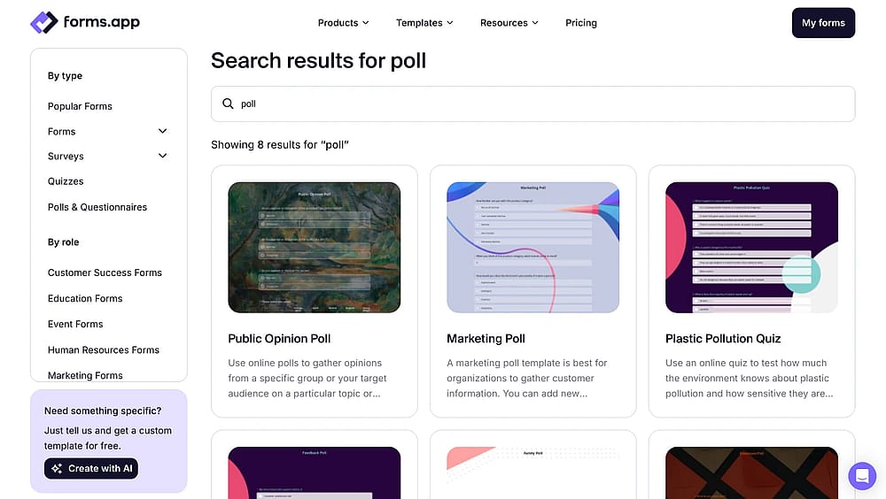 Choose a poll template
