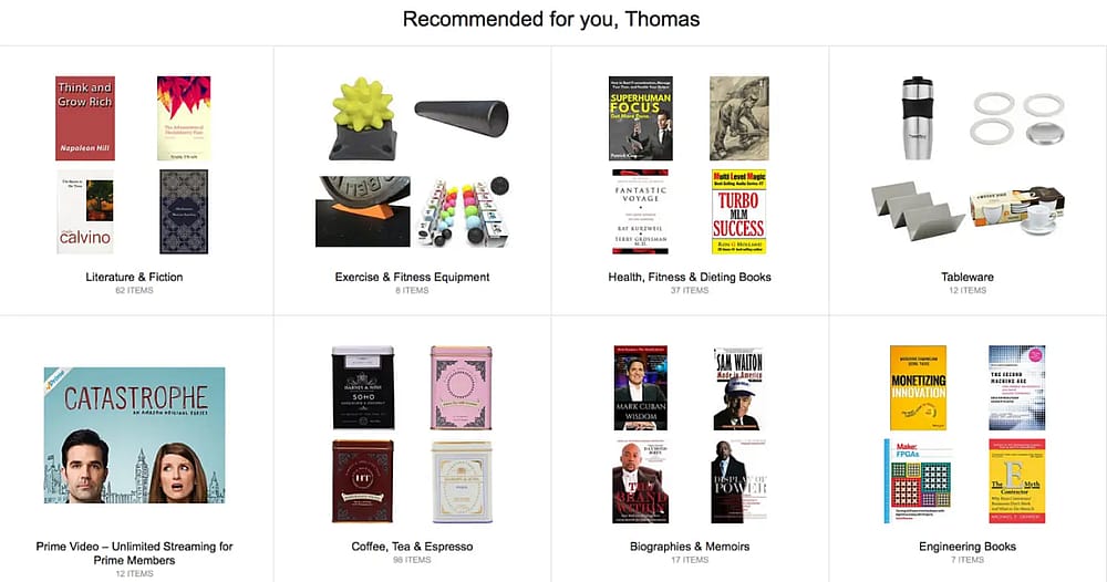 Personalized marketing example of Amazon (Source: oppizi)