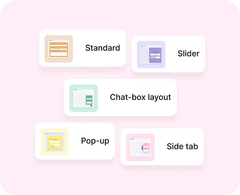 Opções de incorporação de pop-up