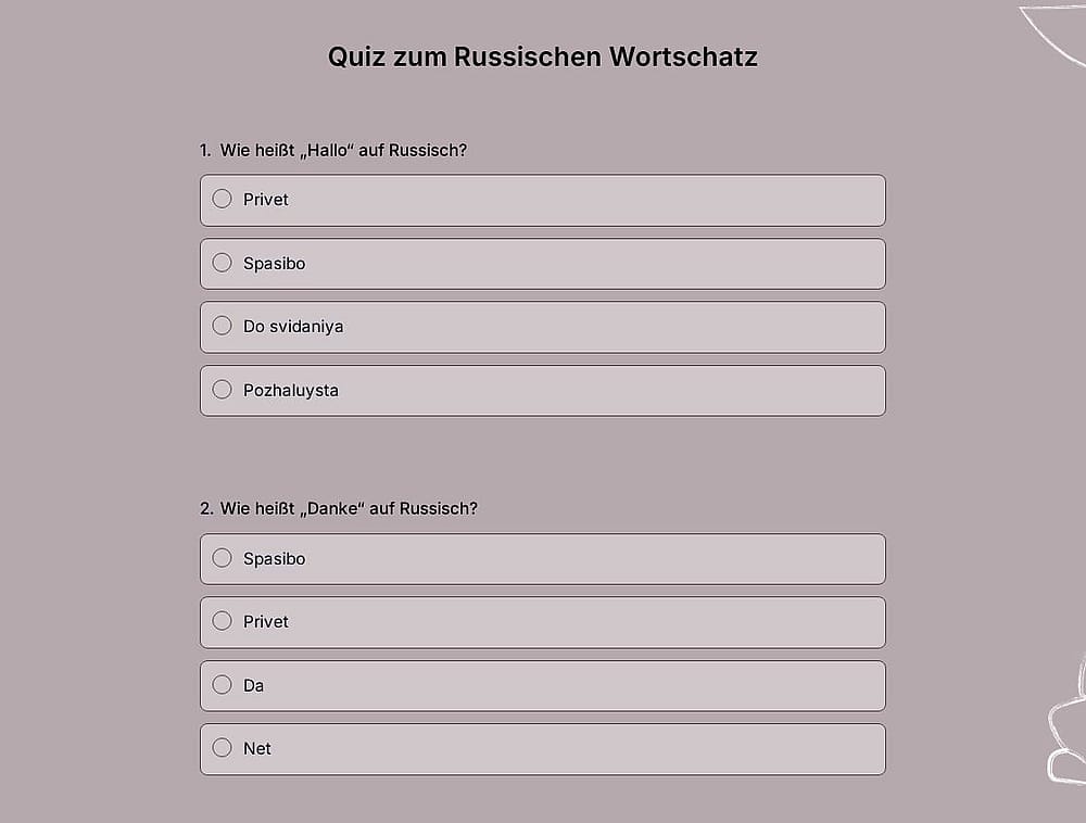 Russisch-Vokabeltest