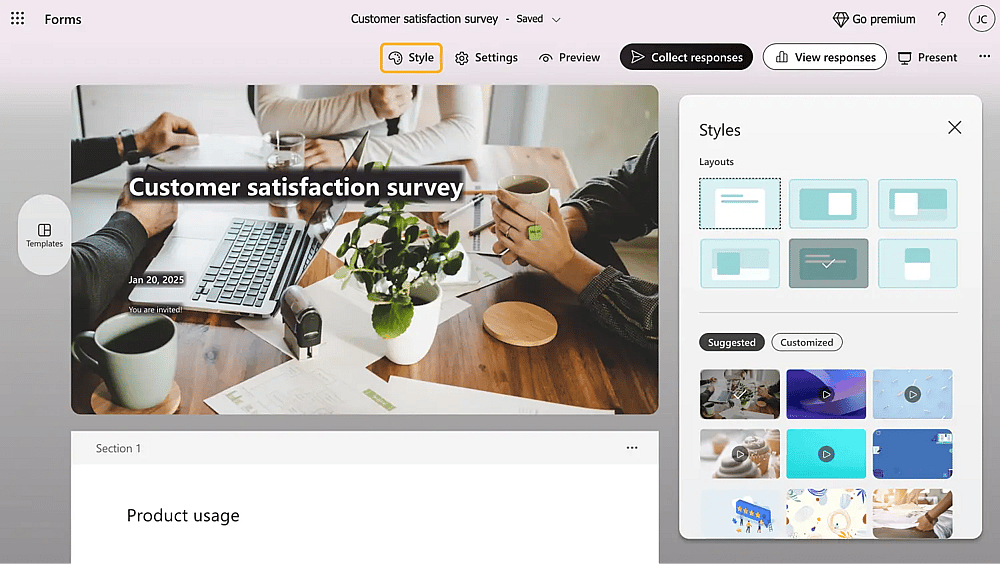 Customize the form