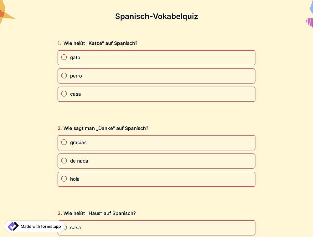 Spanisch-Vokabeltest