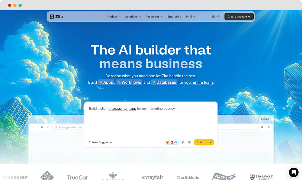 The homepage of Zite