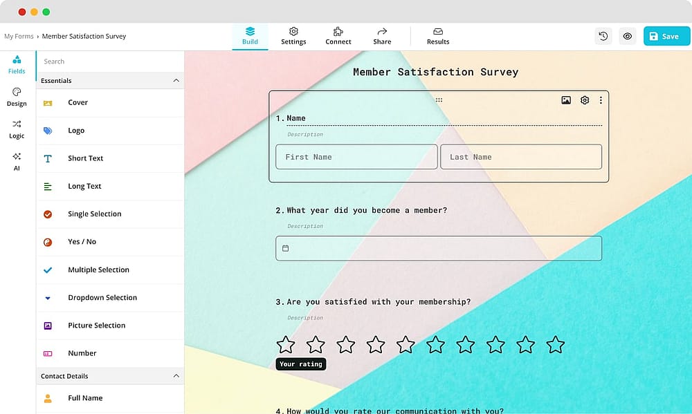 Edit your member experience survey