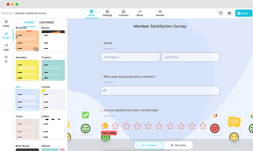 Customizing the design of your survey