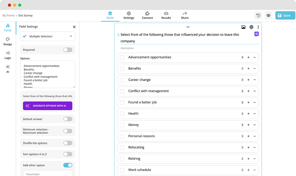 Customize your questions
