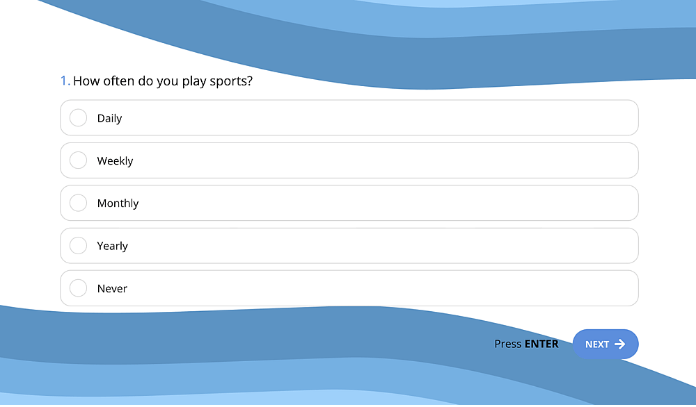 General sports survey question example