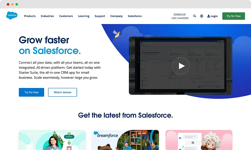 La page d'accueil de Salesforce Marketing Cloud Intelligence