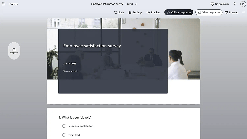 Employee satisfaction survey of MS forms