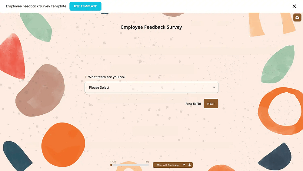 Employee satisfaction survey of forms.app