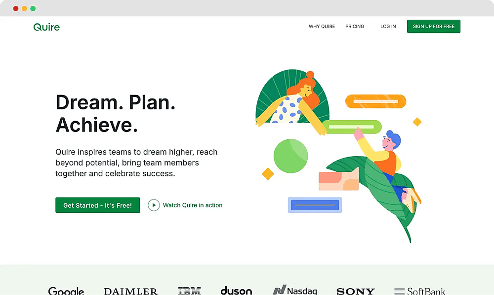 Die Homepage von Quire