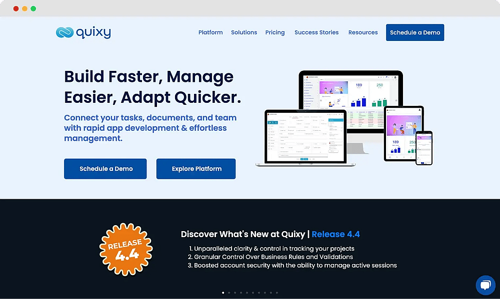 Die Homepage von Quixy
