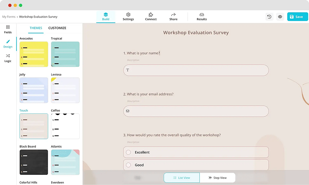 Change the look of your survey