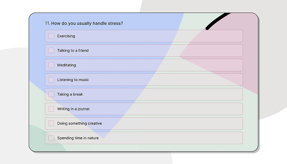 A multiple-choice question example about stress