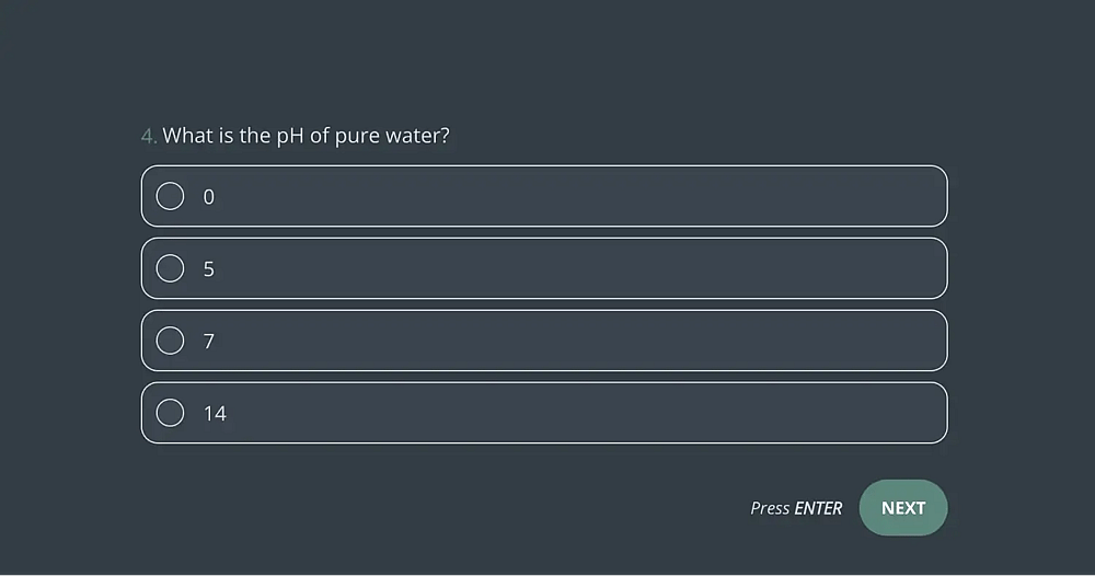 Uma pergunta para fazer em um quiz de química