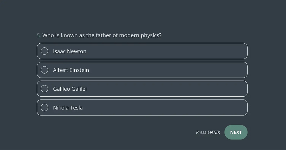 Uma pergunta para fazer em um trivia de física