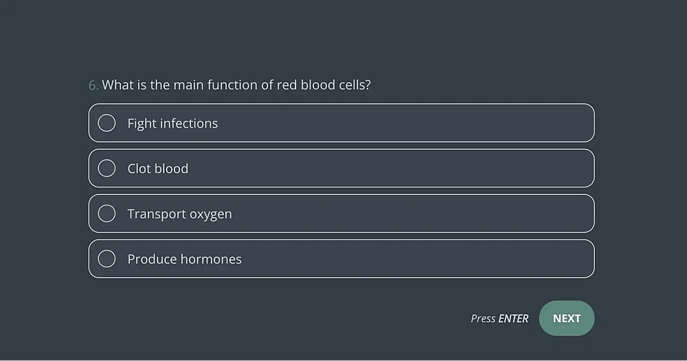 Uma pergunta para fazer em um quiz de biologia