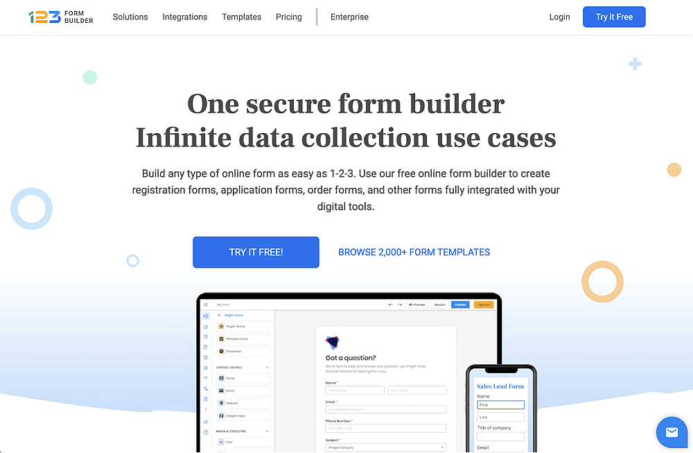 #11 GDPR-compliant form builder alternative - 123FormBuilder
