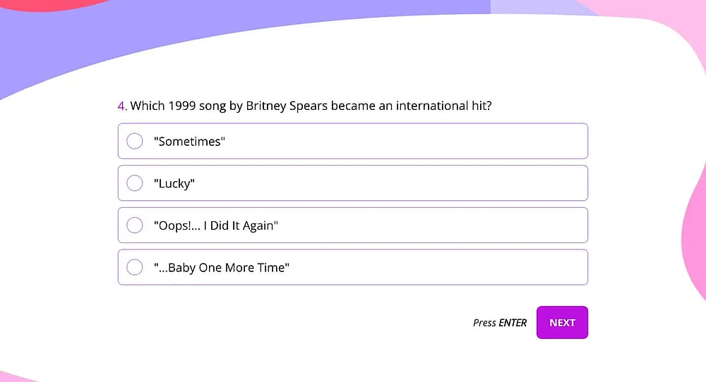 Uma pergunta para fazer em um quiz dos anos 90