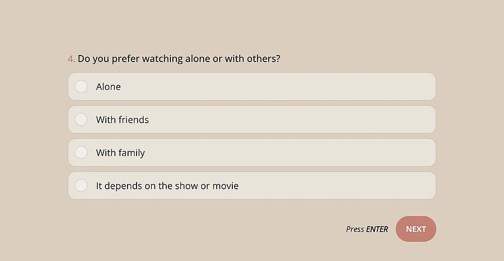 Uma pergunta de personalidade sobre filmes/séries