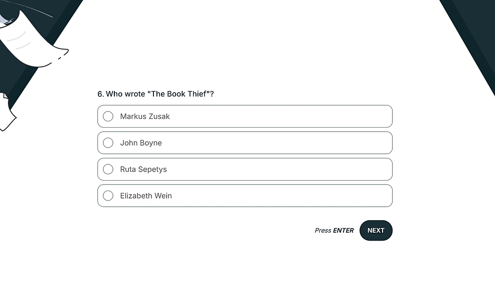 A quiz question about modern literature