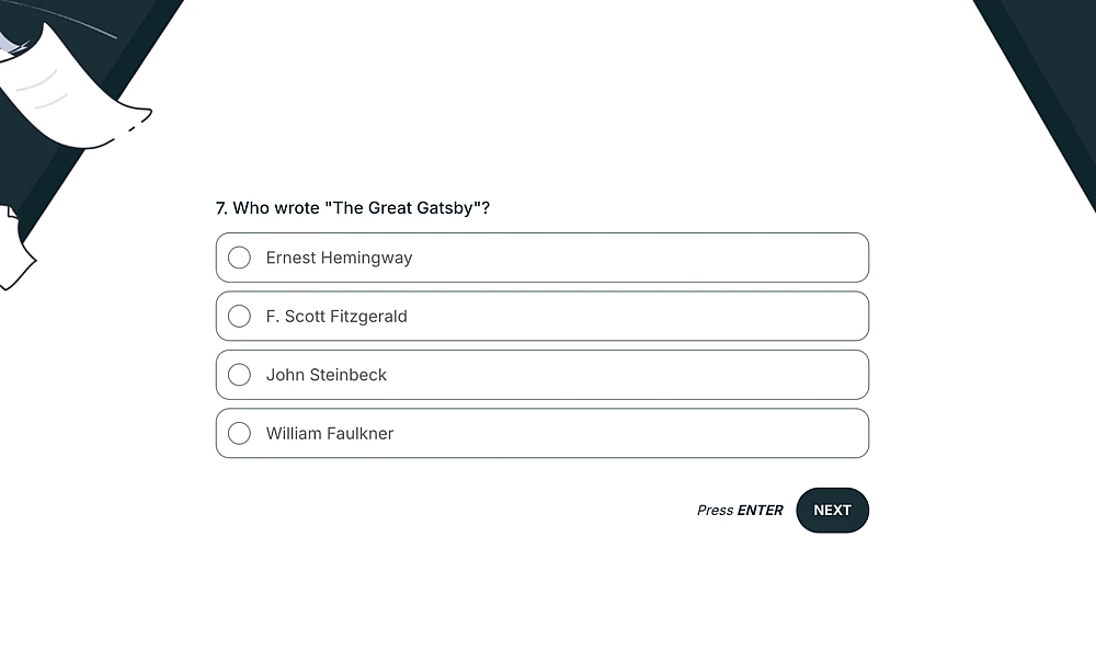 A quiz question about American literature