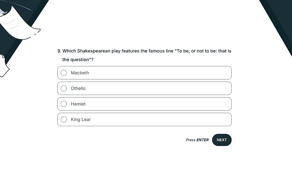 A literature pub quiz