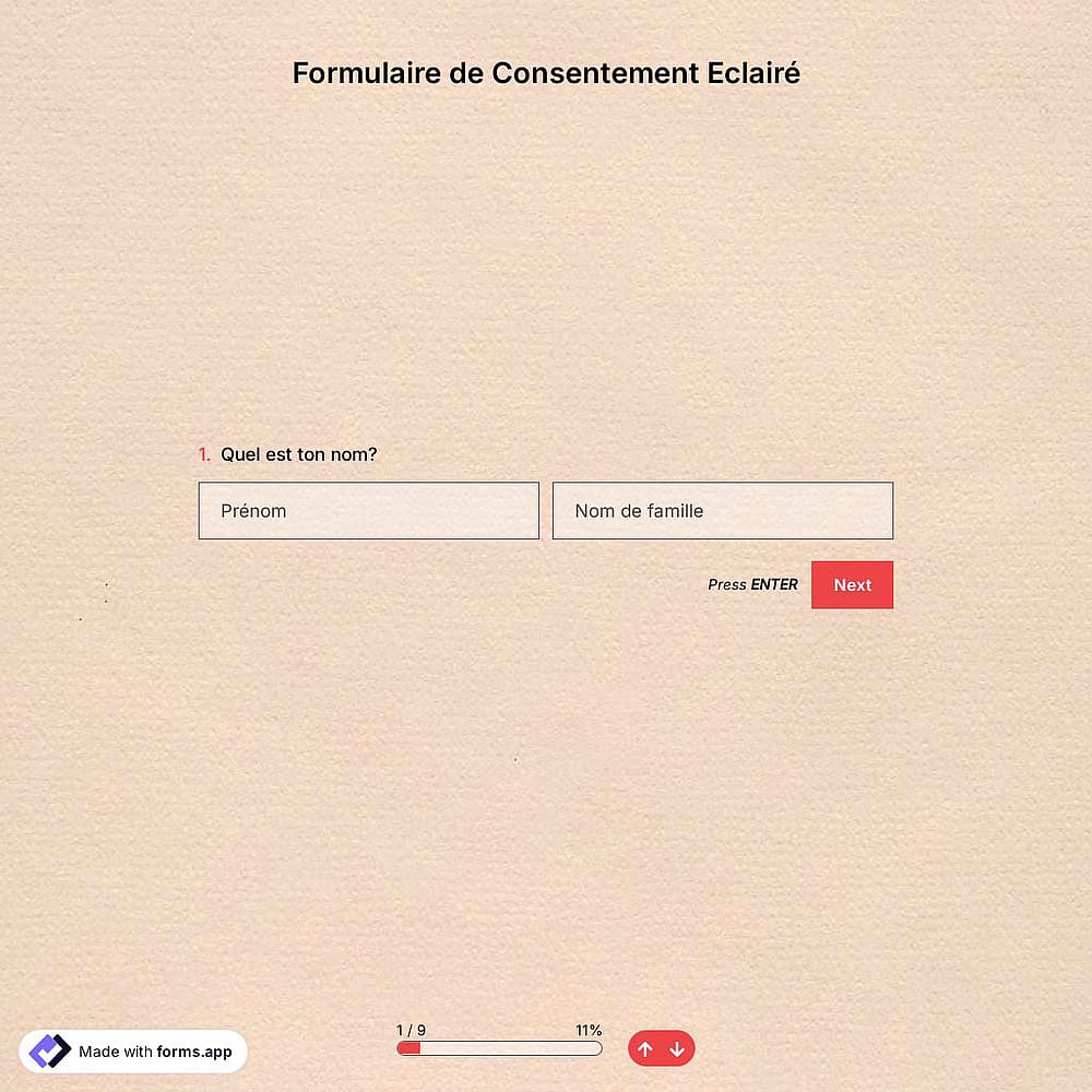 Modèle de formulaire de consentement éclairé