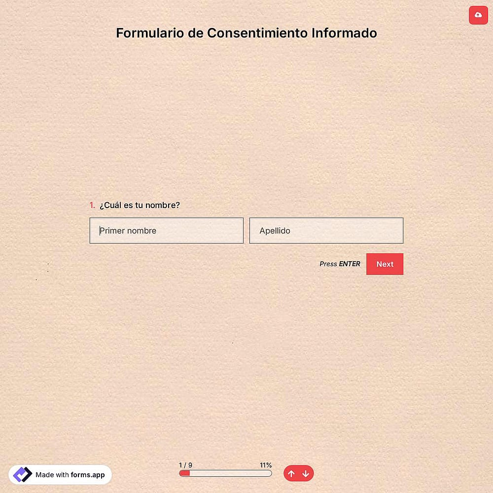 Plantilla de formulario de consentimiento informado