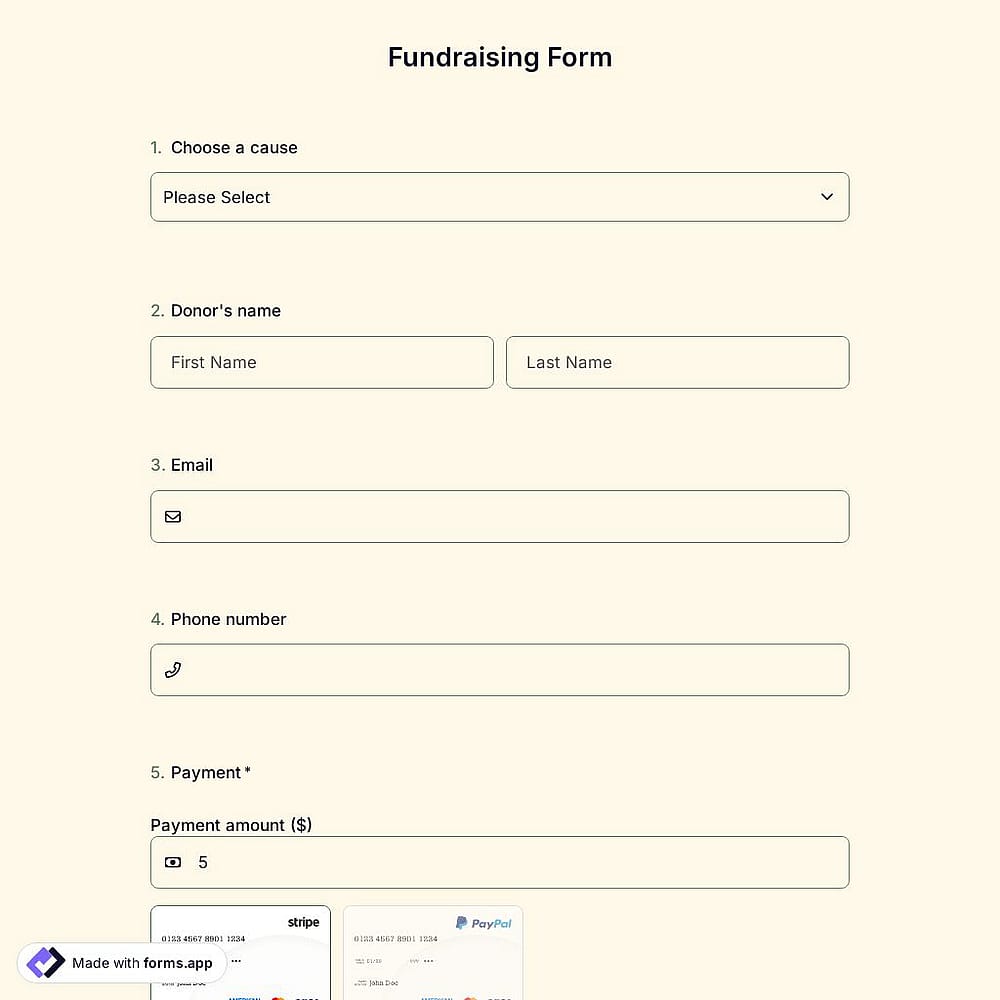 Fundraising Form Template