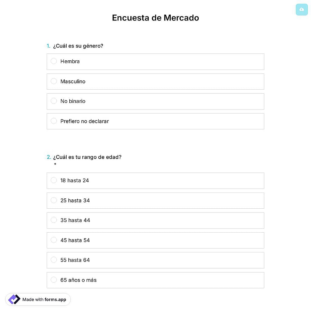 Plantilla de encuesta de investigación de mercado