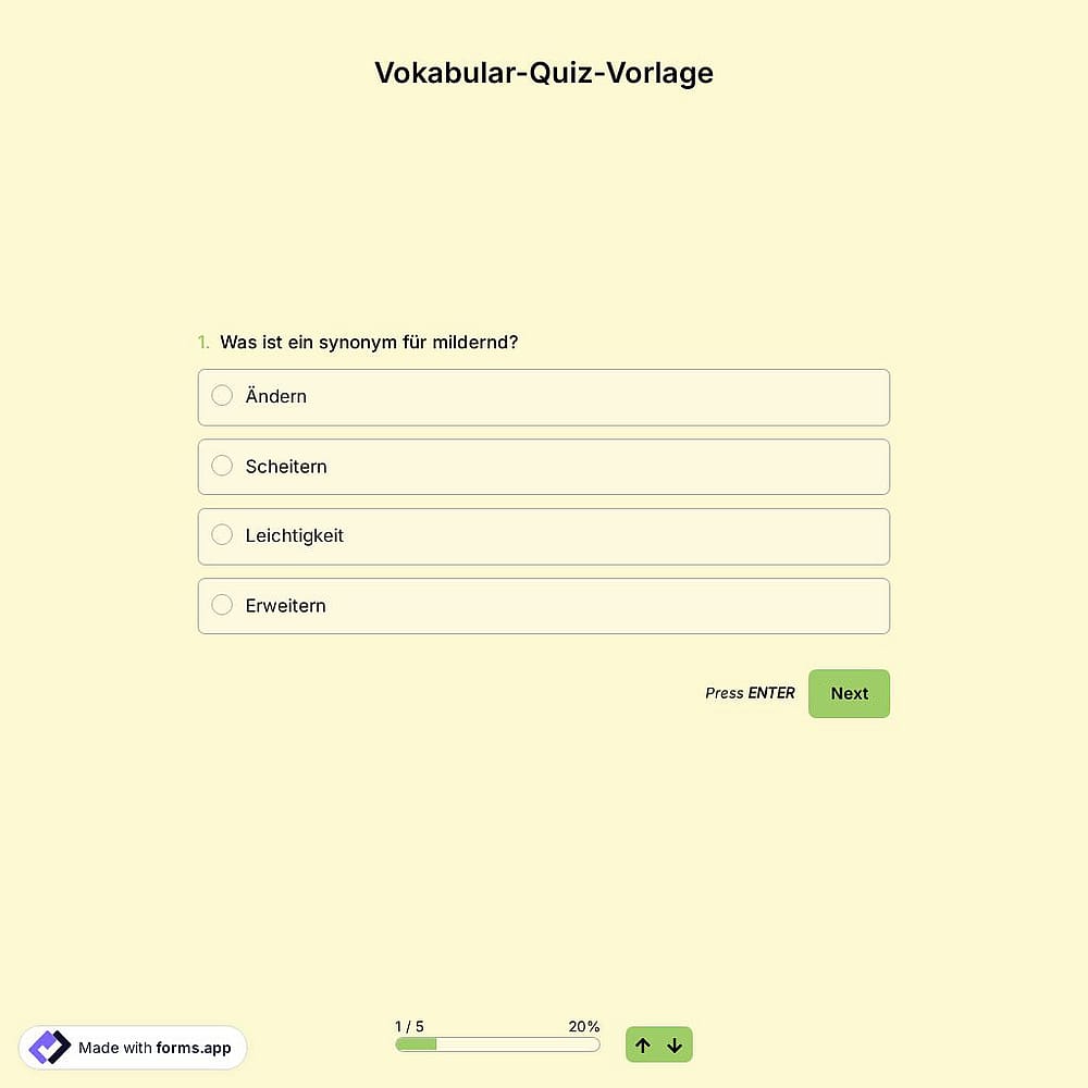 Vokabular-Quiz-Vorlage