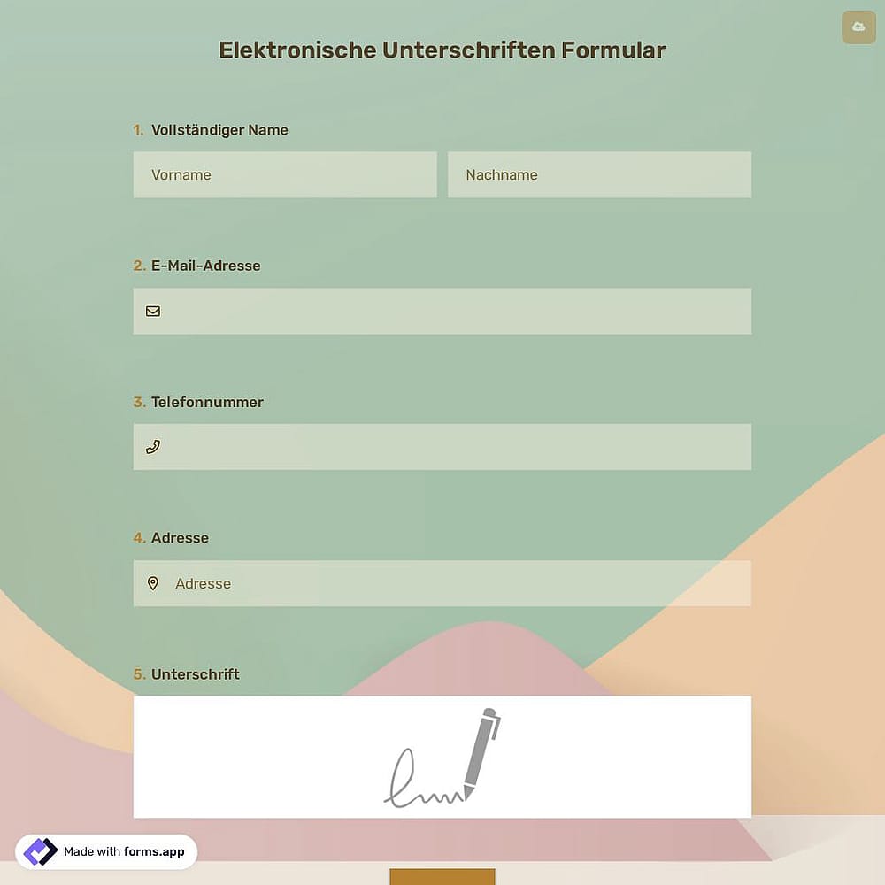 Elektronisches Signaturformular