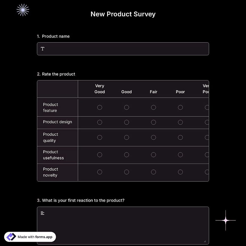 New Product Survey