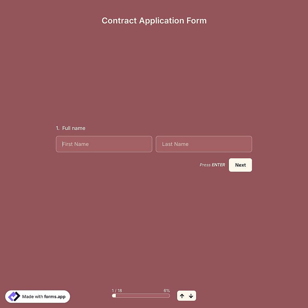 Contract Application Form