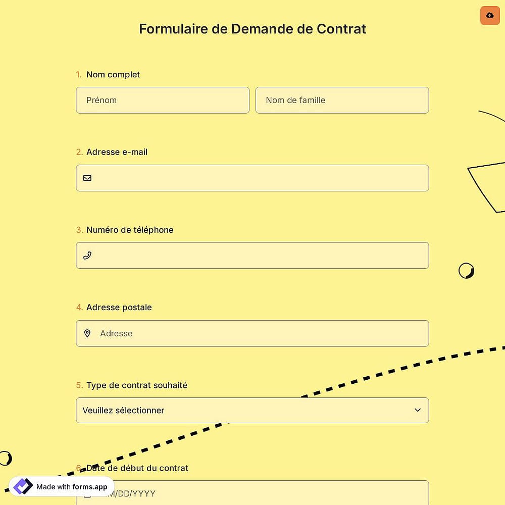 Formulaire de Demande de Contrat